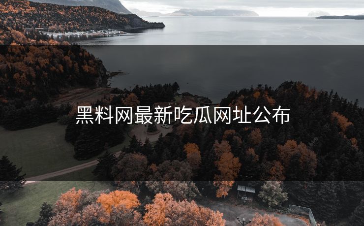 黑料网最新吃瓜网址公布
