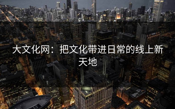 大文化网：把文化带进日常的线上新天地